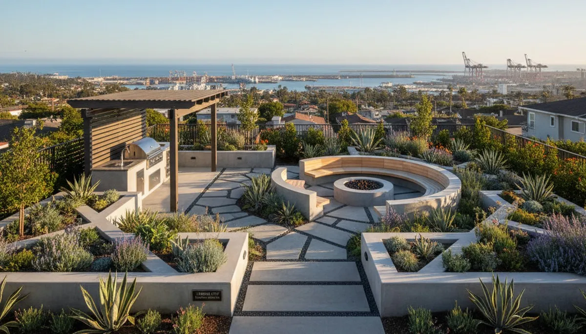Landscaping team serving Long Beach, CA with professional lawn and garden maintenance services