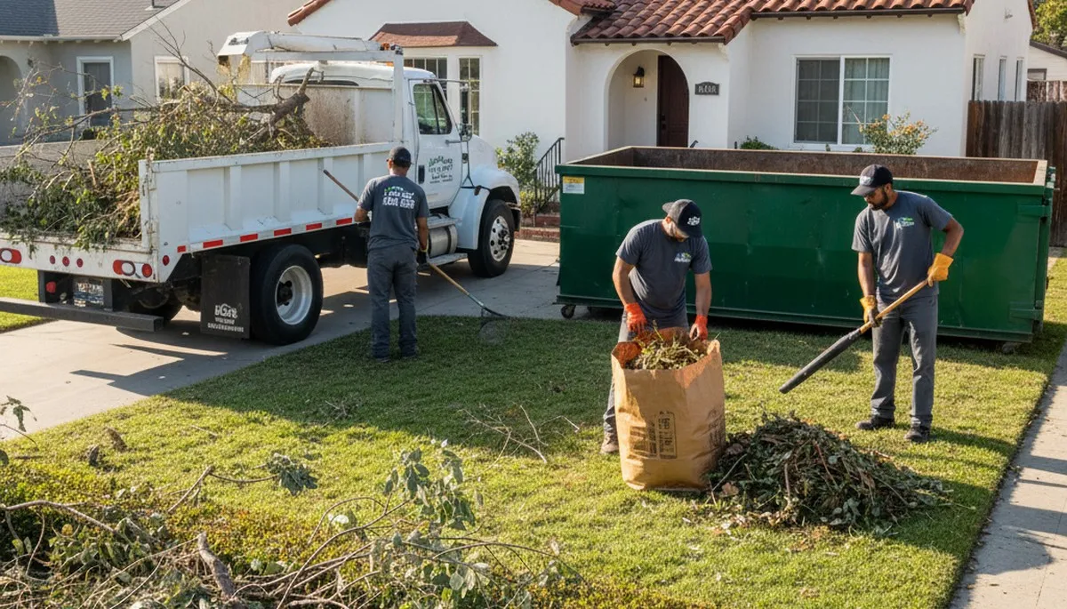 Professional yard debris removal and clean up by Chop Chop Landscaping in Long Beach, CA